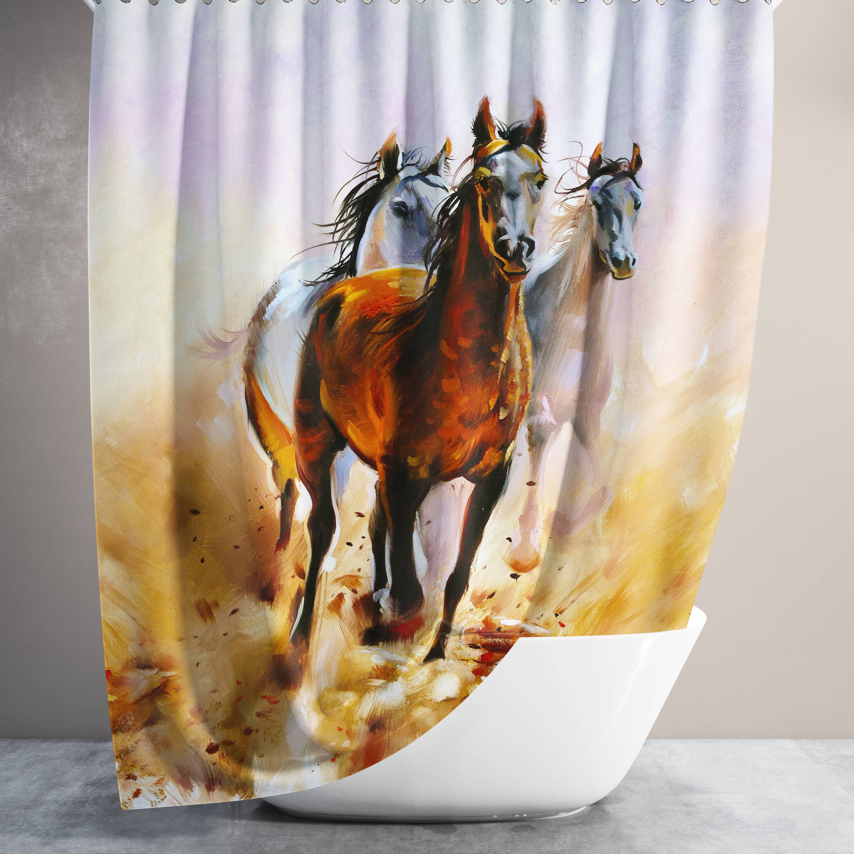 Tropik Home floral animal bathroom fabric shower curtain extra long 180 x 200 cm